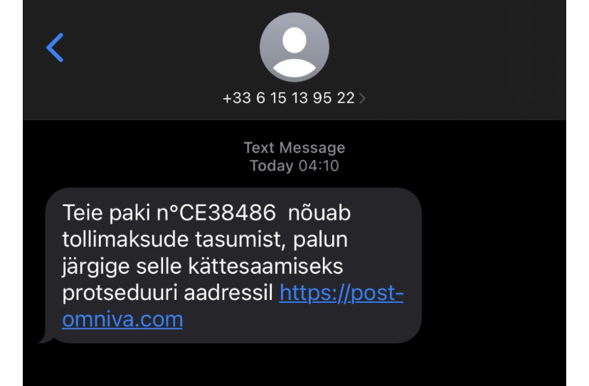 Fake website example